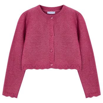 Girls Pink Knitted Cardigan