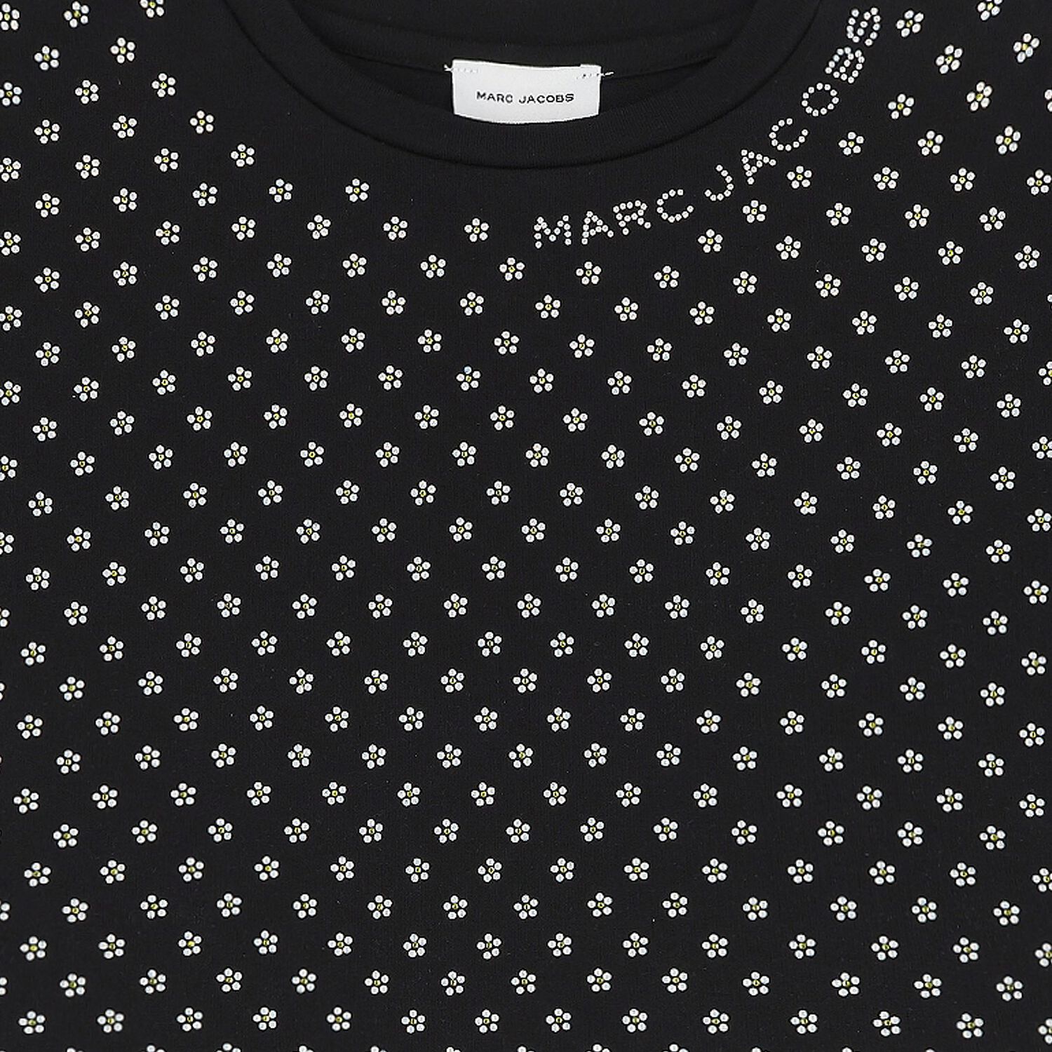 Girls Black Daisy Rhinestones Dress, 1, hi-res