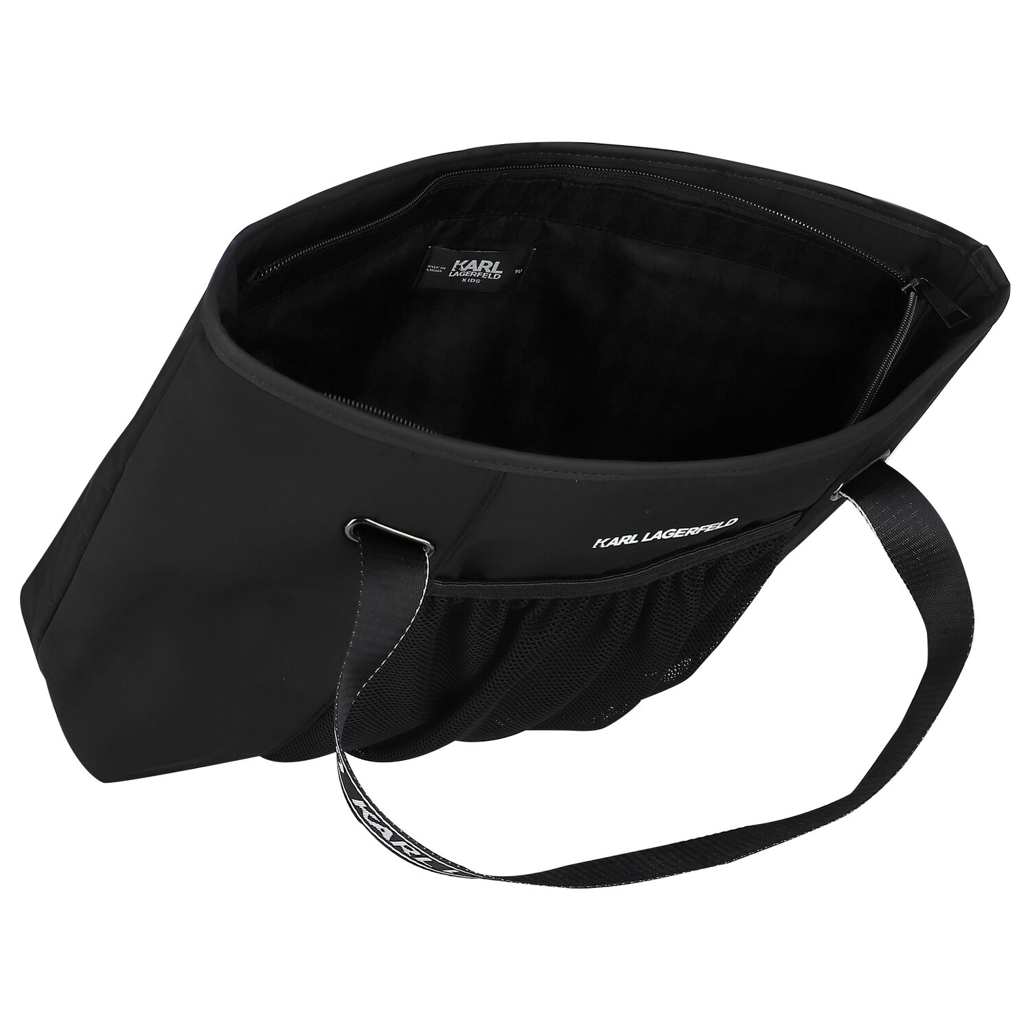 حقيبة يد بالشعار باللون الأسود للبنات, 1, hi-res