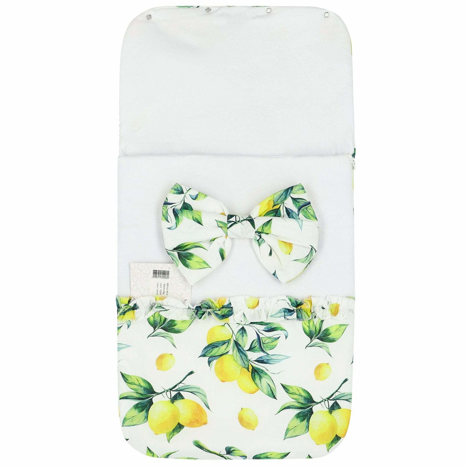 مدس بطبعة الليمون باللون الابيض للبنات, 1, hi-res image number null