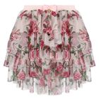 تنورة بنات تول بطبعة الزهور باللون الوردي, 1, hi-res