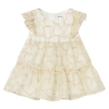 Baby Girls Beige Heart Tulle Dress