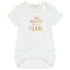 Baby Girls White & Beige Geo Map Gift Set, 2, hi-res