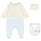 Baby Boys Ivory & Blue Leopard Babygrow Gift Set, 1, hi-res