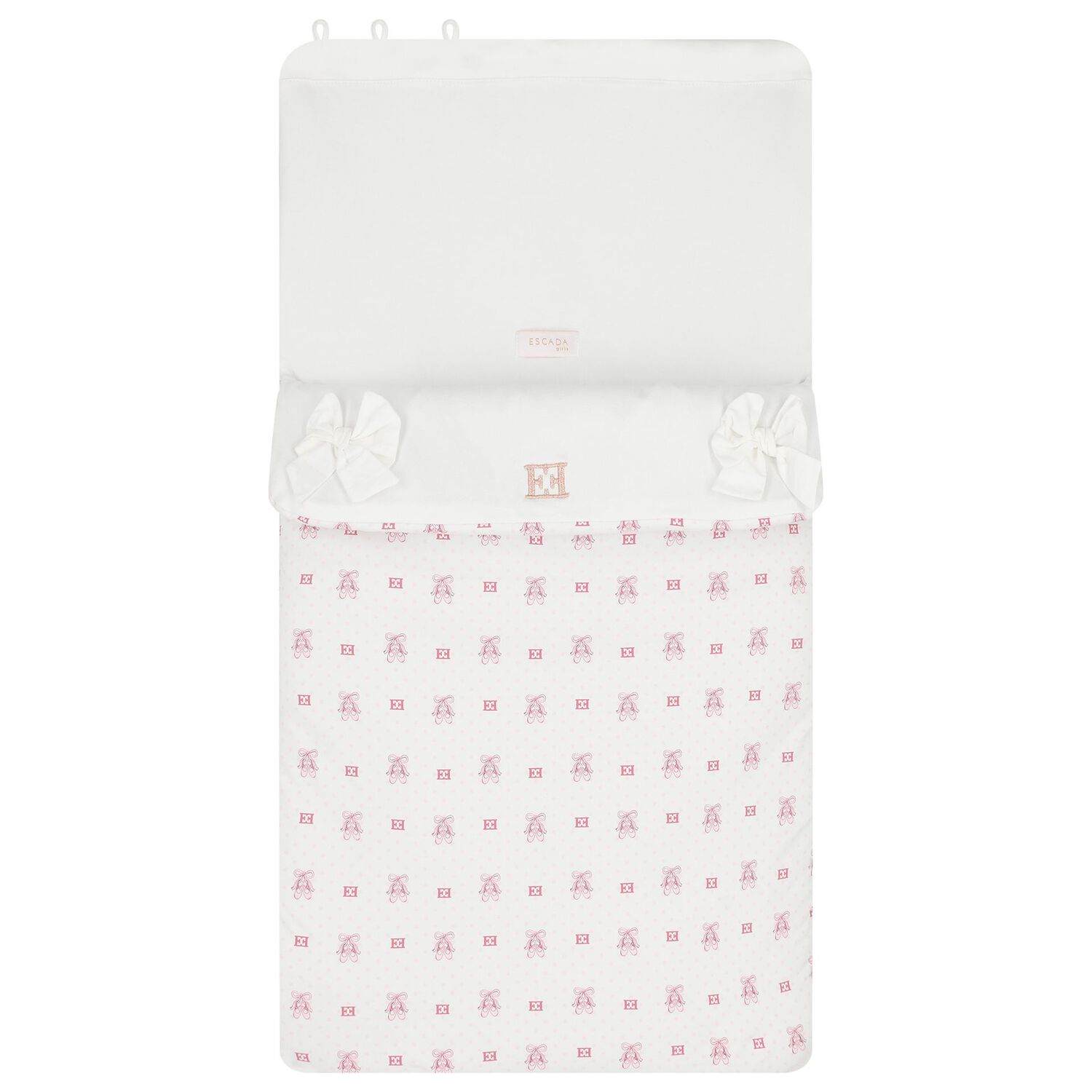 Baby Girls White & Pink Logo Nest, 1, hi-res
