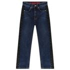 Girls Blue Denim Jeans, 1, hi-res