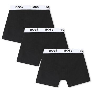 Boys Black Boxer Shorts (3-Pack)