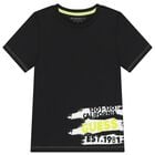 Boys Black Logo T-Shirt, 1, hi-res