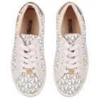 Girls Ivory & Gold Logo Trainers, 1, hi-res
