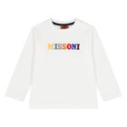 Younger Boys White Long Sleeve Top, 1, hi-res