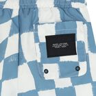 شورت سباحه للاولاد بنقشه مربعات باللون الابيض والازرق , 1, hi-res