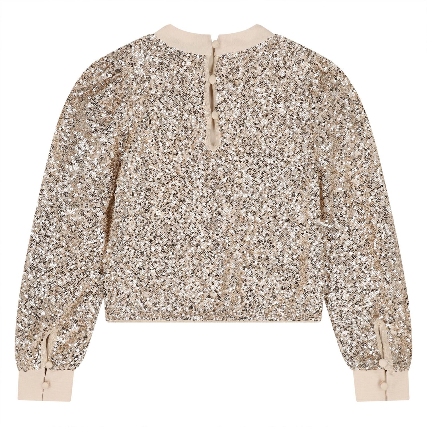 Girls Gold Sequin Skirt Set, 2, hi-res