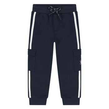 Younger Boys Navy Blue Logo Joggers