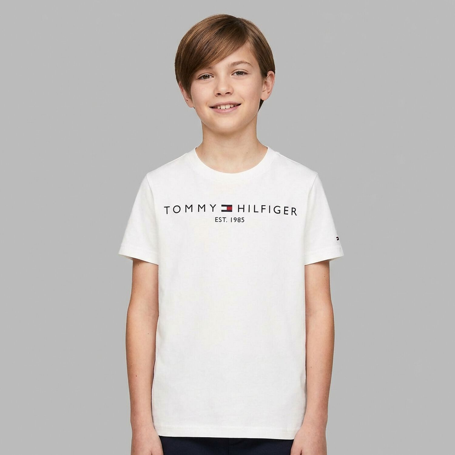 Boys White Logo T-Shirt, 4, hi-res