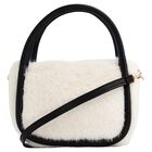 Girls Ivory & Black Faux Fur Handbag ( 13cm ), 2, hi-res