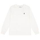 Boys White Logo Long Sleeve Top, 1, hi-res