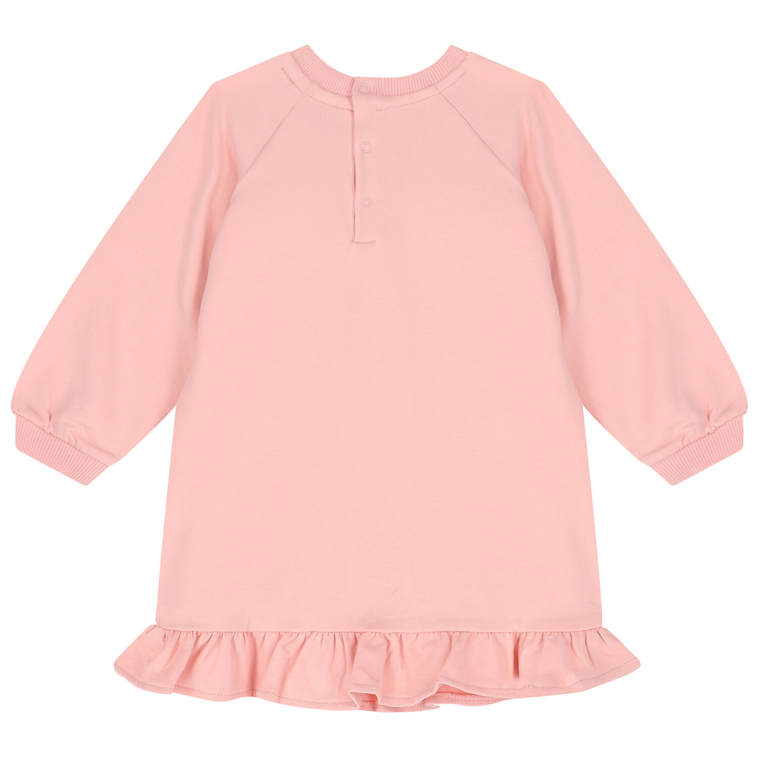 Younger Girls Pink Teddy Bear Logo Dress, 1, hi-res