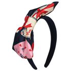 ربطة رأس للبنات بالشعار باللون الكحلي, 1, hi-res