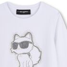 Girls Mini Me White Choupette Long Sleeve Top, 1, hi-res