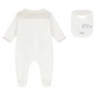 White & Beige Logo Babygrow Set, 5, hi-res