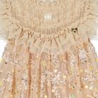 Girls Gold Embellished Tulle Dress, 1, hi-res