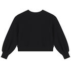 سويت شيرت بالشعار باللون الأسود للبنات, 1, hi-res