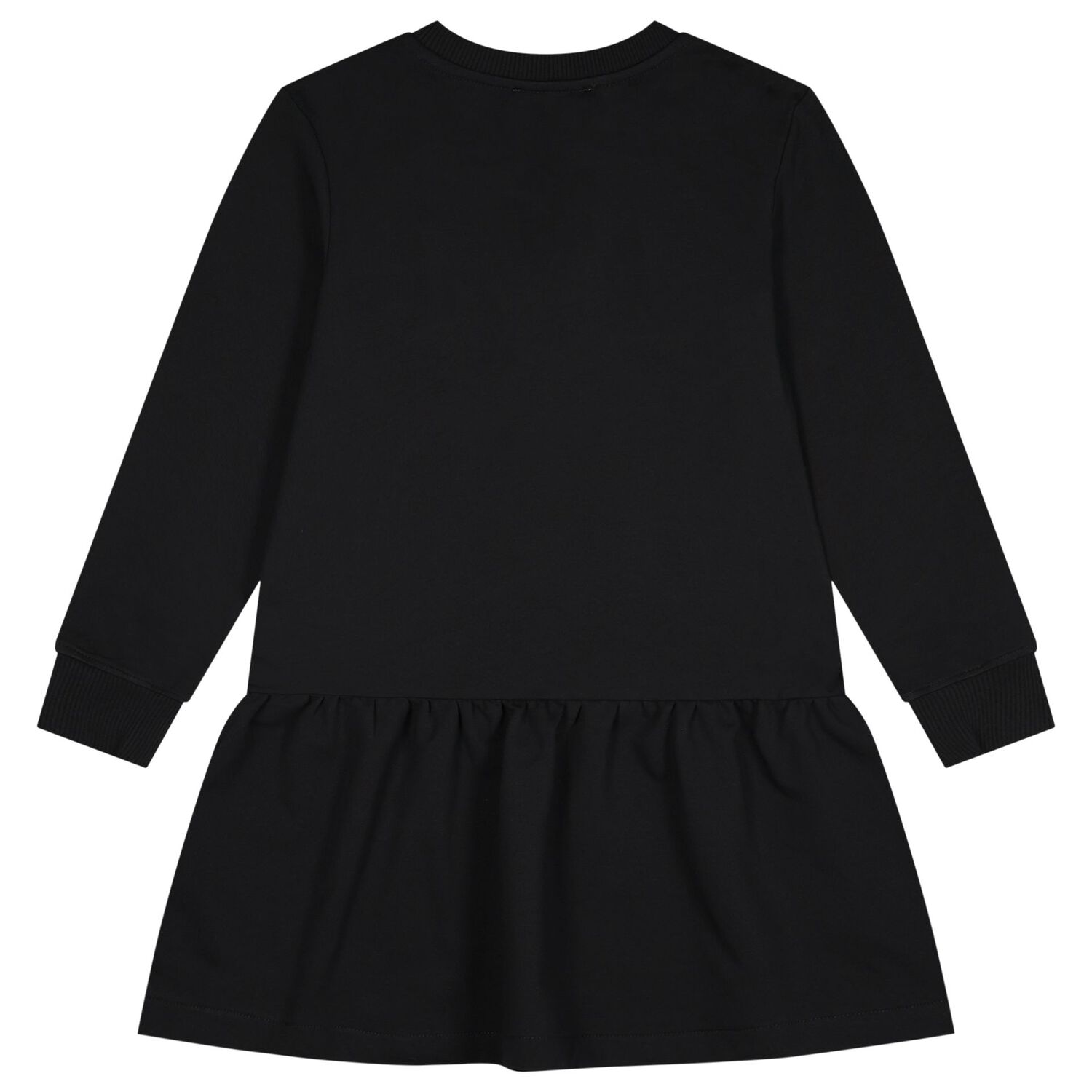 Girls Black Teddy Bear Logo Dress, 2, hi-res