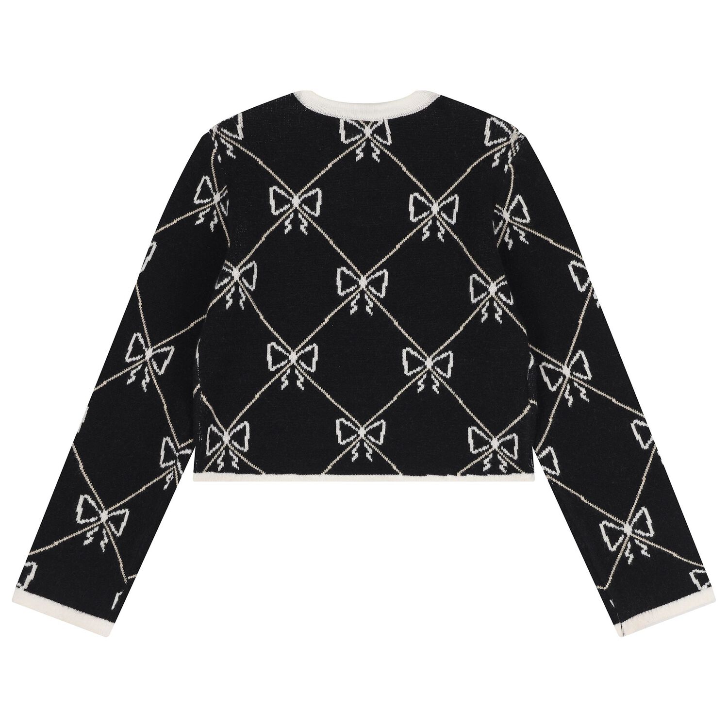 طقم تنوره محبوكه للبنات باللون الاسود , 1, hi-res