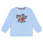 Younger Boys Blue Logo Sweatshirt, 1, hi-res