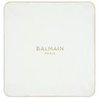 White & Beige Logo Baby Blanket, 1, hi-res