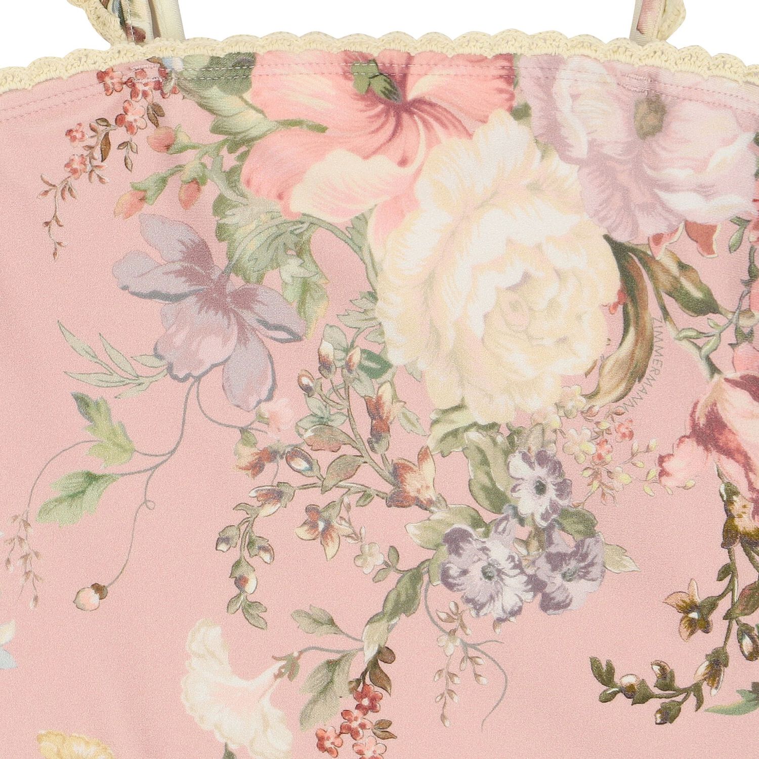 مايوه بنات بيكيني بطبعة الزهور باللون الوردي, 1, hi-res