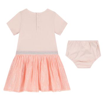 Younger Girls Pink Sequin Dress Set