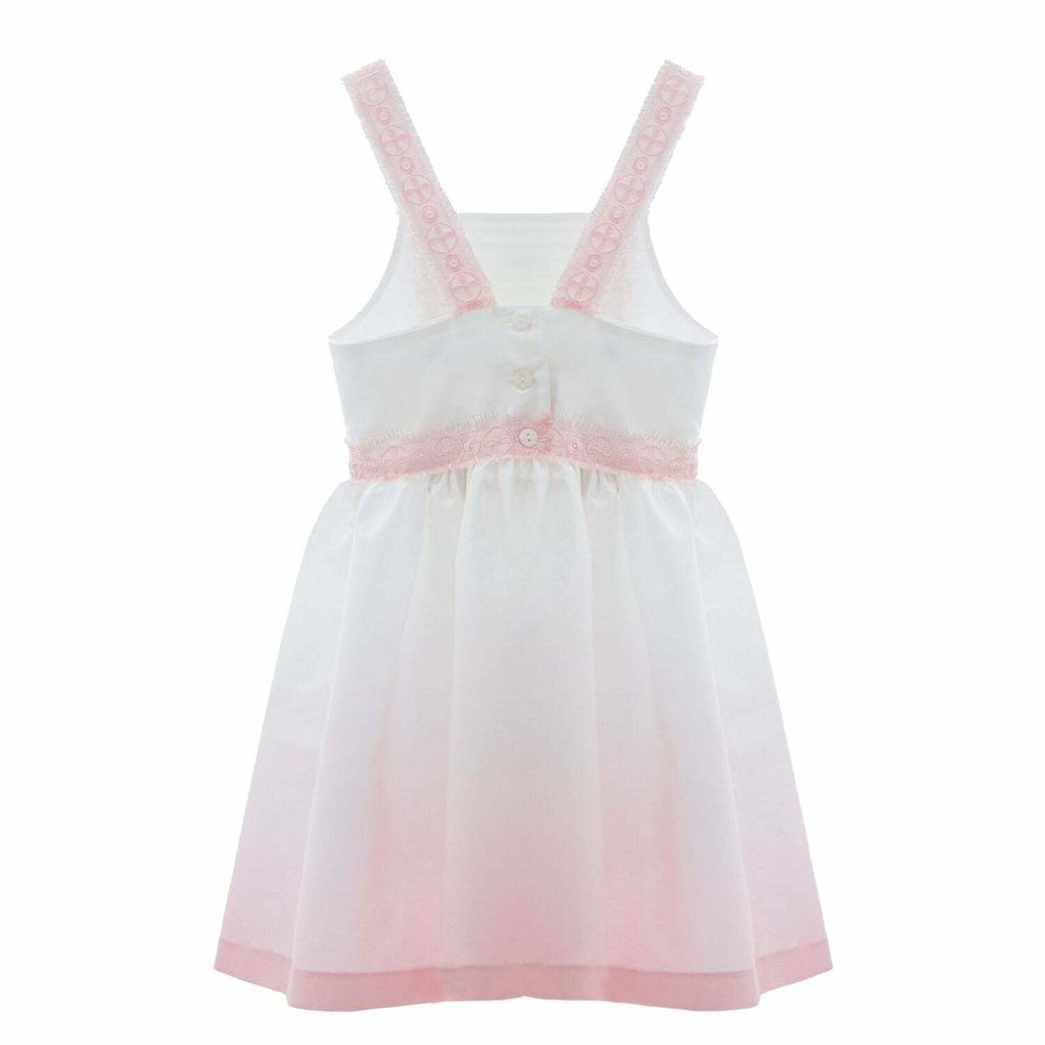 Girls Ivory & Pink Lace Dress, 1, hi-res image number null