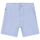 Baby Boys Orange & Blue Striped Shorts Set, 1, hi-res