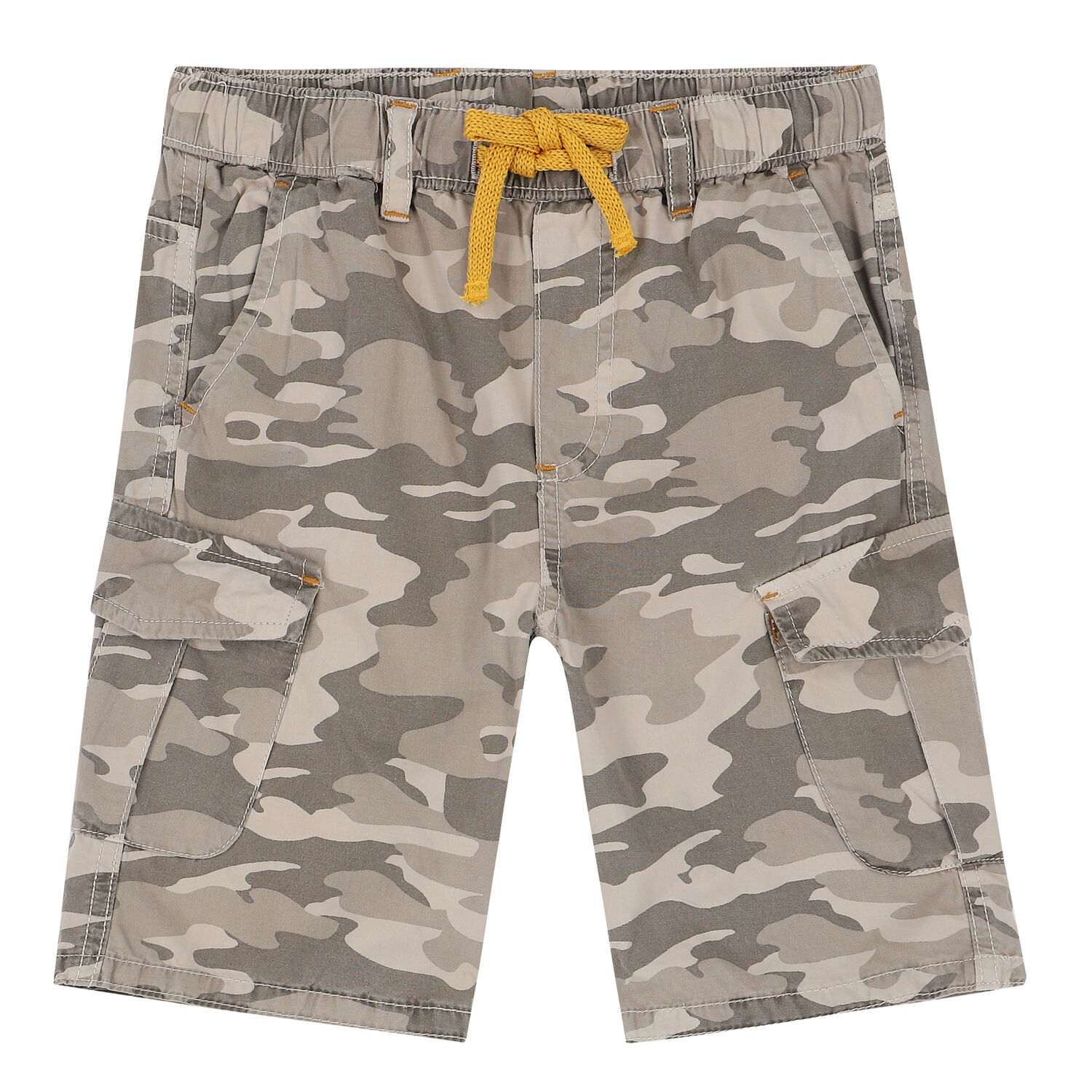 Boys Beige Camouflage Shorts, 1, hi-res image number null