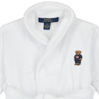 Boys White Polo Bear Bathrobe, 1, hi-res