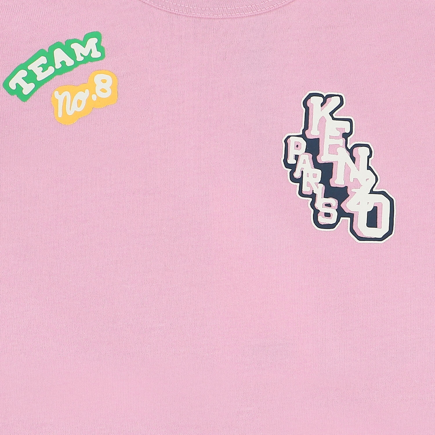 توب باكمام طويلة بالشعار باللون الوردي للبنات, 1, hi-res