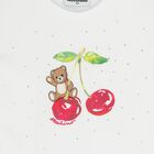 Girls White Teddy Bear T-Shirt, 3, hi-res