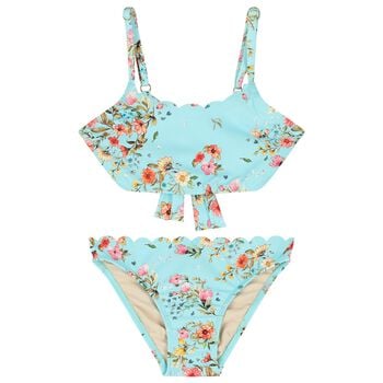 Girls Blue Floral Bikini