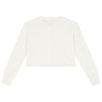 Girls Ivory Sequin Cardigan