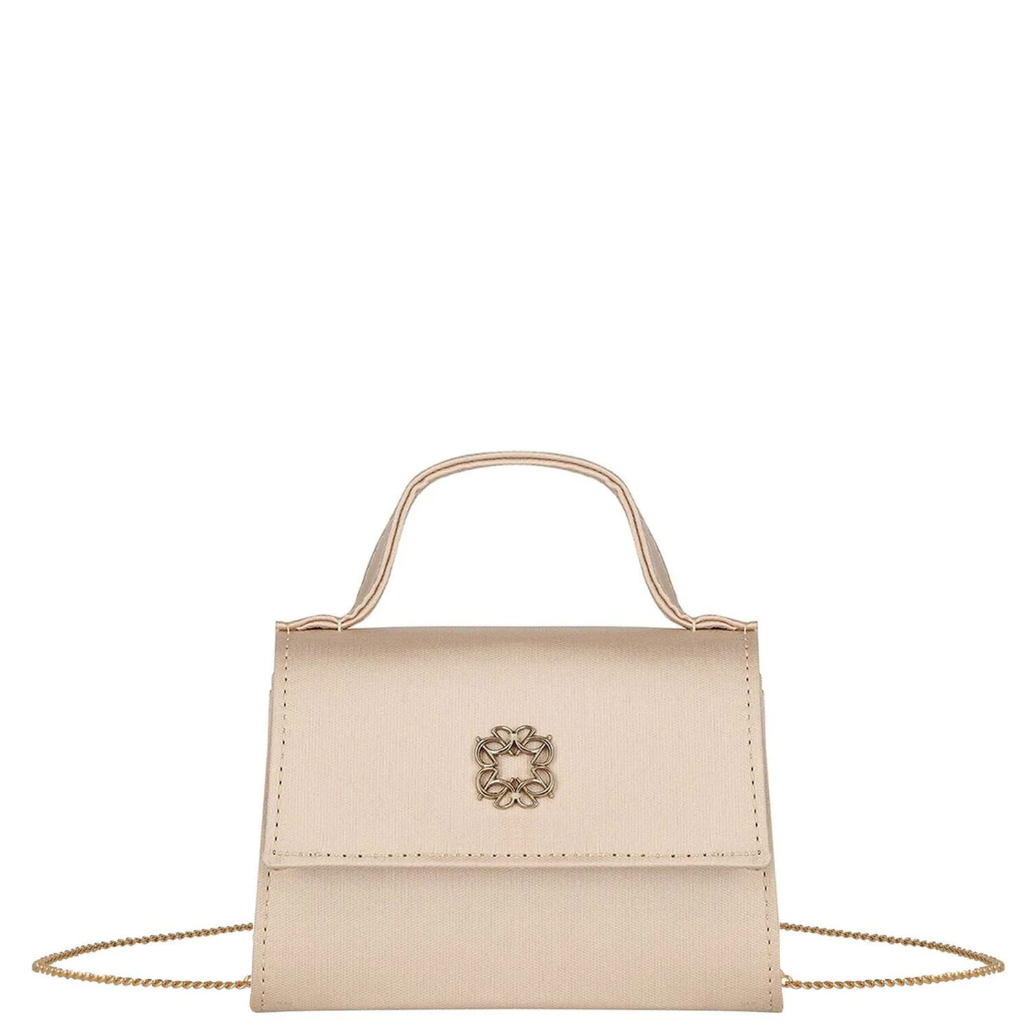 Girls Beige Crepe Handbag, 3, hi-res