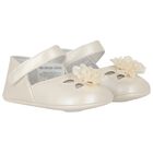 Baby Girls Ivory Flower Pre Walker Shoes, 2, hi-res