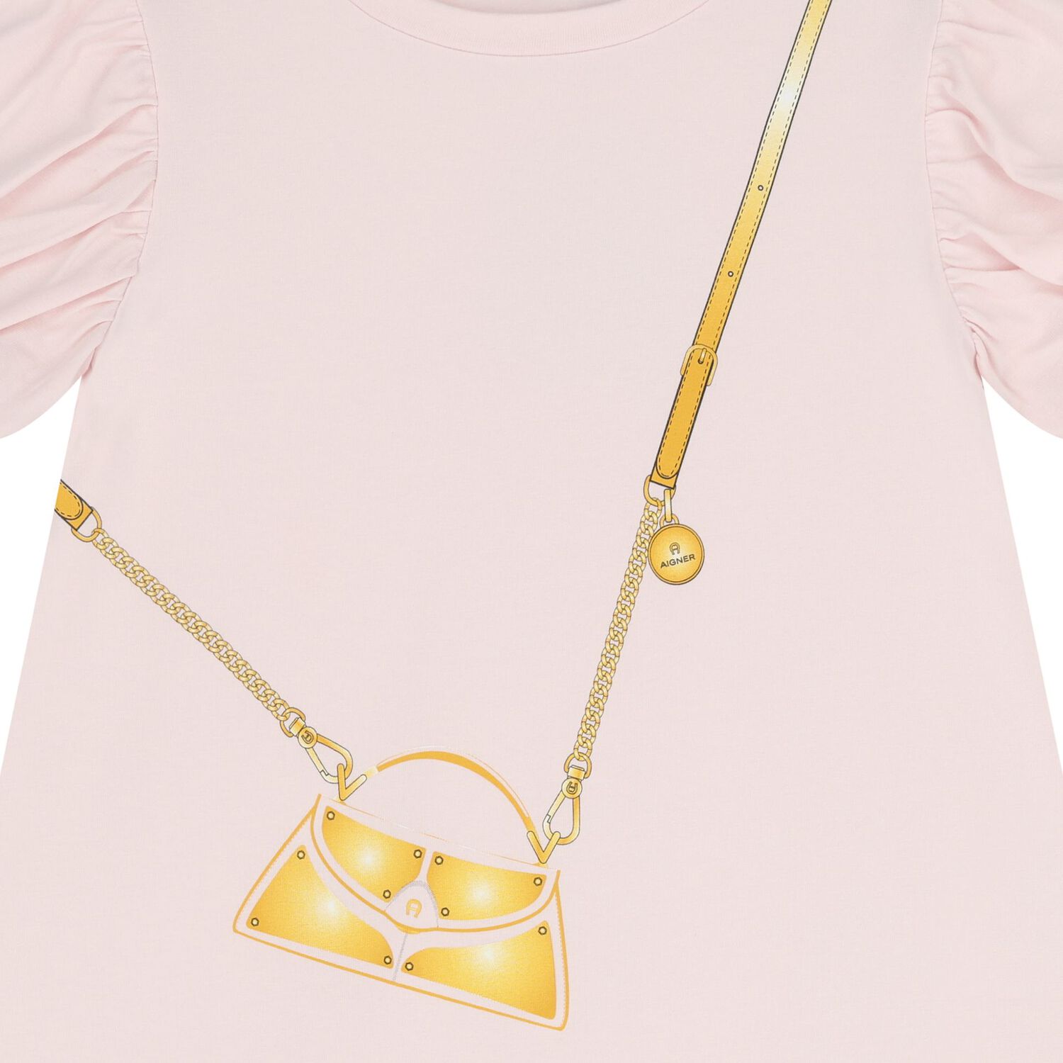 فستان بنات بالشعار بطبعه حقيبه باللون الوردى , 3, hi-res