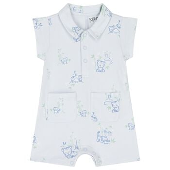 Baby Boys Blue Tiger Romper