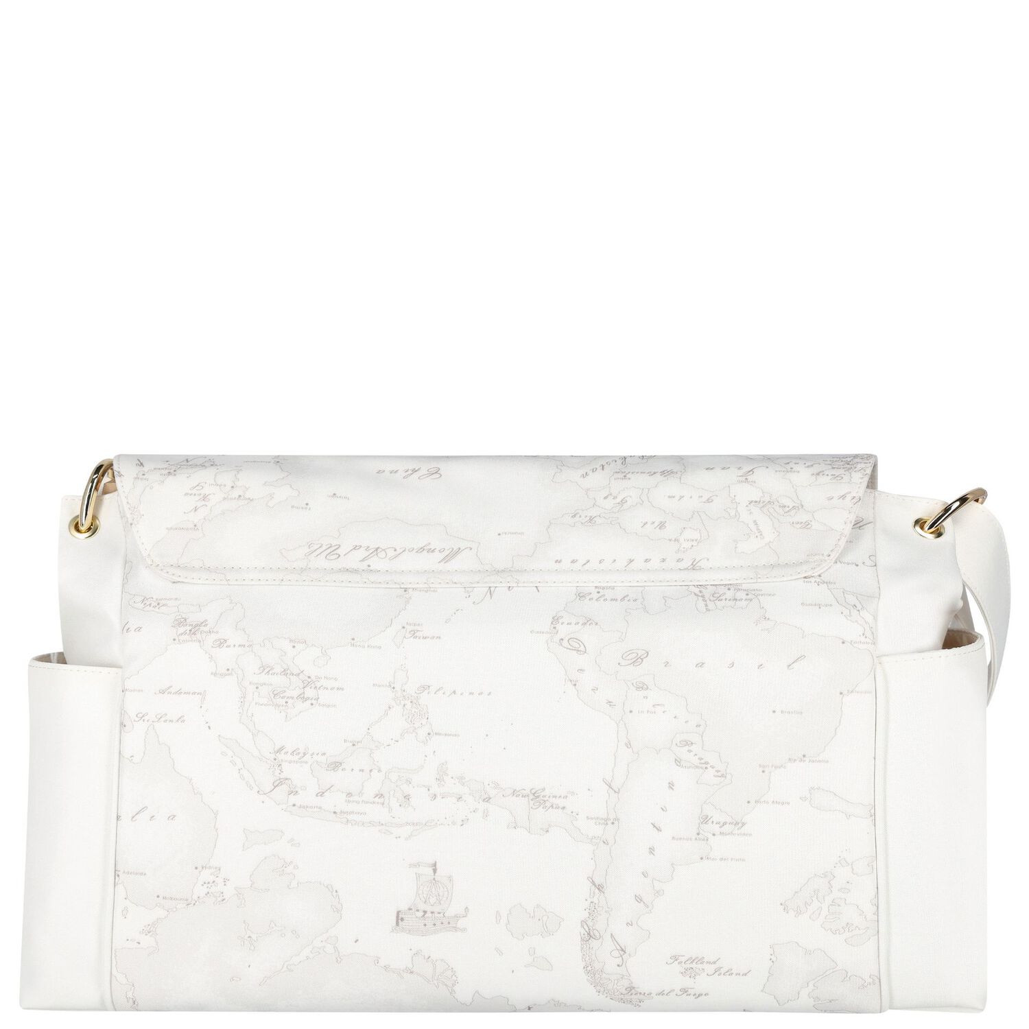 White Geo Map Baby Changing Bag, 3, hi-res