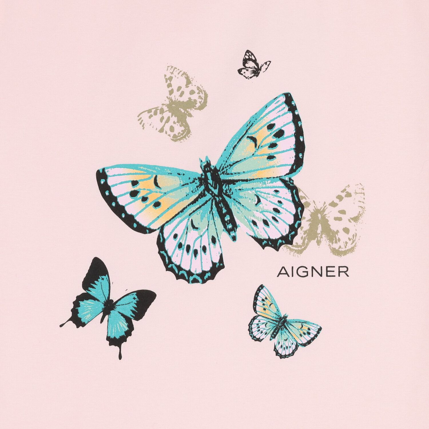 تيشيرت للبنات بشعار باللون الوردية, 2, hi-res