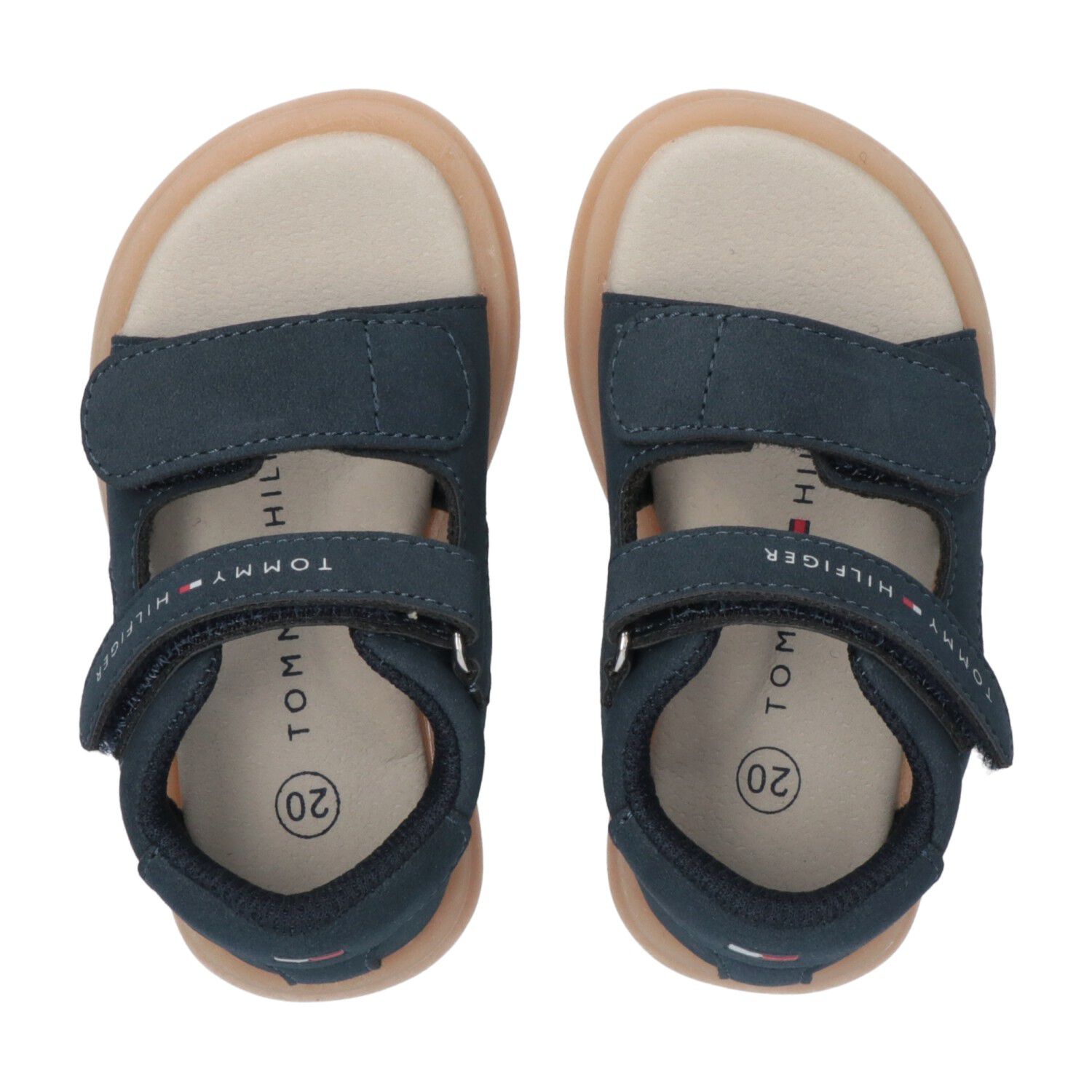 Younger Boys Navy Blue Leather Sandals, 1, hi-res
