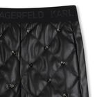Girls Black Quilted Faux Leather Shorts, 1, hi-res