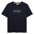 Boys Navy Blue Logo T-Shirt, 1, hi-res