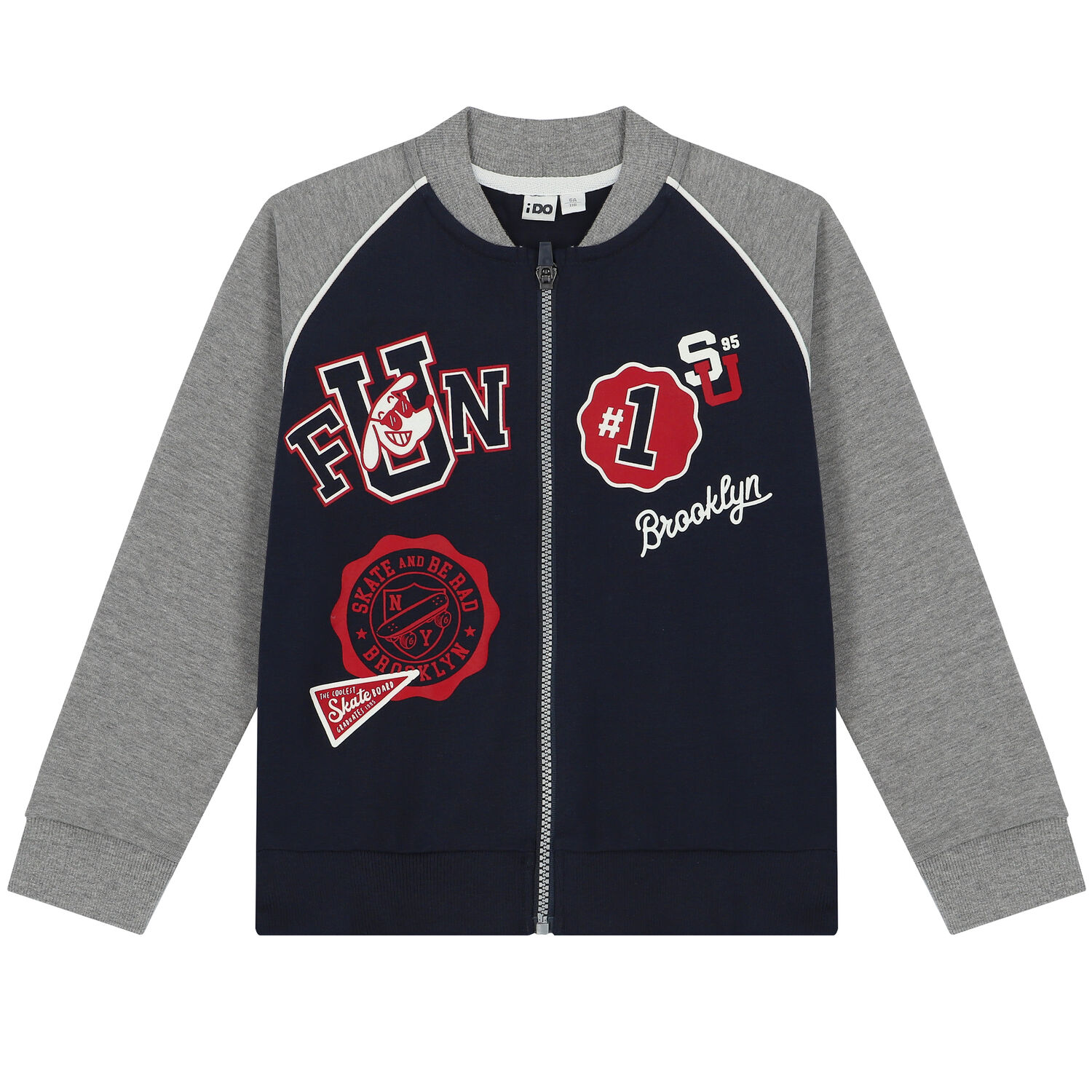 Boys Navy & Grey Tracksuit, 1, hi-res